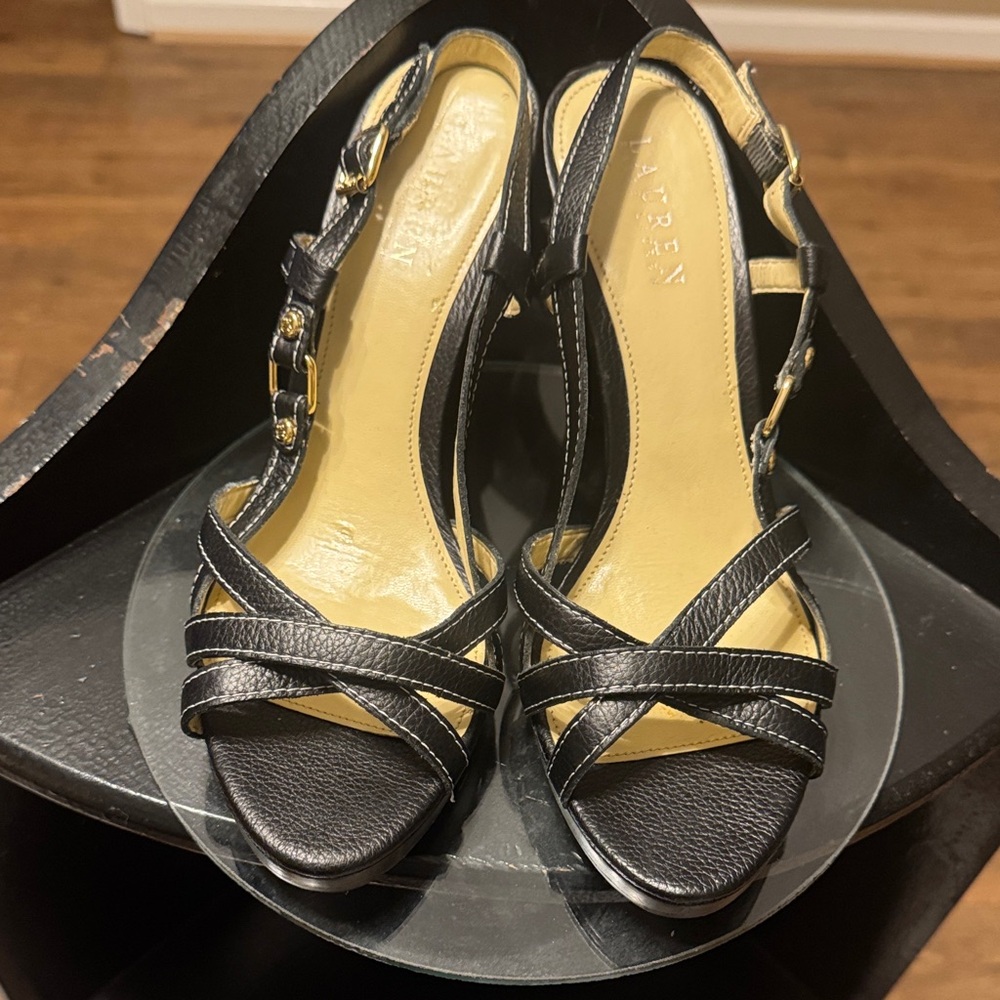 Lauren Ralph Lauren Black Strappy Heels